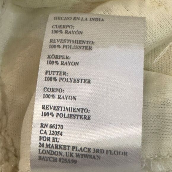 Pins And Needles Anthropology Embroidery & Fringe Boho Cottage Core Cream Shorts - Picture 12 of 12